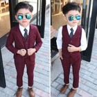 Boys Wedding Party Costumes Blazer Vest Pants Children s Formal Suits Clothes