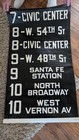Los Angeles Railway Roll-up Destination Curtains Civic Center Santa Fe Station