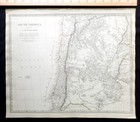 1840 Antique Map South America Chile Argentina La Plata Patagonia Andes Sduk