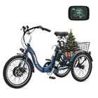 Viribus  Folding Electric Trike 20  Motorized Electric Fat Tire Tricycle 350w