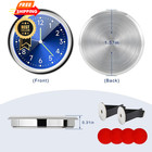 Bwbwnd 2pcs Stick On Dashboard Car Clock  Mini Luminous Small  Blue black 
