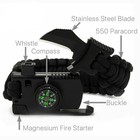 Paracord Survival Hiking Bracelet Fire Starter Compass Whistle  Cut  2pack 