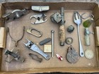 Vintage Lot Of Smalls And Gadgets  From Fishing Reel To Bean Stringer  more