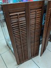 Vintage Plantation Window Shutters  2 Sets 38  X 36   Wood Interior Louver Brown