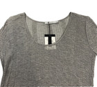 T Alexander Wang Womens Top Sz L Heather Gray Semi Sheer Long Sleeve Nwt