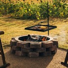 Ash   Ember Adjustable Swivel Grill  Steel Mesh Wire Cooking Grate With Pole