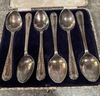 Set Of Six Silver Hallmarked Teaspoons  Birmingham  1930 Marston   Jones In Case