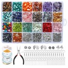 1187x Jewelry Making Kit Natural Chip Stone Bead Design Board Findings Tools Set