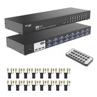 Mt-viki 16 Port Vga Kvm Switch Fit 1u 19  rack Console Included 16 Kvm Cables