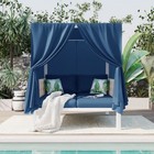 Outdoor Patio Sunbed With Curtains High Comfort  Suitable For Multiple Scenarios