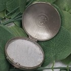 Vintage Silver Tone Pill Box With Monogram Round Shape Hinged Lid 1930s