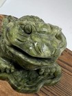 Green Jade Feng Shui Money Frog Statue Fengshui Wealthy Decoration Hand Carved