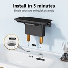 4-inch Matte Black Dual-handle Vessel Sink Faucet With Shelf