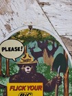Vintage Smokey The Bear Porcelain Sign Rare Old Bic Fire Lighter Forest Service
