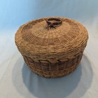 Fine Ash Sweetgrass Basket With Lid Penobscot Passamaquoddy Micmaq Maine