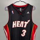 Miami Heat  3 Dwyane Wade Adidas Basketball Nba Jersey Shirt Size M Black