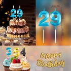 29th Birthday Candles Blue Birthday Candles 29th Birthday Cake Topper Happy 29