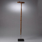 19th Century Tlingit Carved Wood Wolf-head Staff Alaska  Northwest Coast