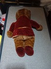 Vintage Wallace Berrie Applause After Eight Plush Teddy Bear Burgundy Dressed