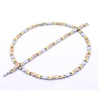 Hugs And Kisses Necklace Womens 3 Tone Stampato Stainless Steel 18  Bracelet Set