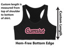 Cumslut Glitter Underboob Crop Top Custom Length Bimbo Slut Outfit