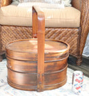 19  Antique 1800s Chinese Wood Wooden Bridal Basket Food Carrier Caddy Vintage