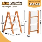 Hbtower 3 Step Ladder  Lightweight Aluminum Folding Step Stool