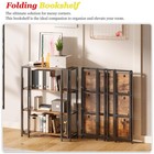 4 Tier Wide Folding Bookshelf No Tools Assembly  34 5  H X 30 9  W  Foldable    