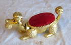 Vintage  Florenza Metal French Poodle Pin Cushion Nodder Minty    