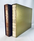 2  Vintage Ben Parker Photo Album Storage Case Usa 35mm Book Jacket Brown Gold