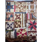 Handmade Patchwork Quilt Top Sampler Star Blocks Multicolor 57x86 Paisley Floral