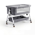 Height Adjustable Baby Bassinet Bedside Crib Cradle Sleeper Bed Portable Wheels