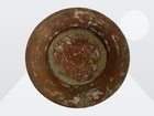 Antique Forged Engraved Turkish Ottoman 11  Writing Copper Tinned Hangable Bowl