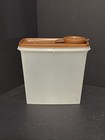 Vintage Tupperware Cereal Keeper Container 489-9 Frosted With Brown Lid 471-1