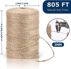 805ft Natural Jute Twine String Bulk Hemp Jute Rope Cord Twine For Crafts Garden
