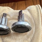 925 Sterling Silver Round Black Onyx Men s Cufflinks Pair Signed