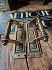 Pair Large Antique Vintage Old Bank Hotel School Door Handles Pulls 11 Inch 