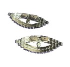 Vintage Clear Rhinestone Shoe Clips Silvertone 2 5 Inches