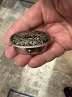 Vintage Alpaca Mexico Abalone Shell Miniature Silver Pill Trinket Box 