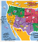 Disney Goofy Movie United States Of America Map Poster