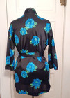 Vintage 1960s Floral Roxanne Bathing Suit Kimono Style Robe Sz L Union Label Usa