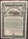 Antique 1898 Ny Central   Hudson River Railroad Gold Bond Certificate W coupons 