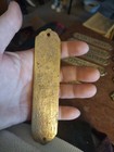 Ice Box Sign     New Columbia     Solid Brass Label 5    New Old Stock