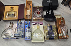 Lot Of 10 Empty Bottles Alcohol Liquor Assorted Cognac Full Size With Box