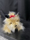 Russ Berrie Yorkie Plush Dog She Barks  Genghis Yorkshire Terrier Red Bow 9 