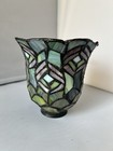 Stained Glass Lamp Shade Tiffany Style Green Purple Geometric 2    Fitter