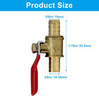 3 8 Inch Brass Mini Shut Off Ball Barb Valve For Water Fuel Hose Gas Line Rv Air