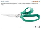 Wolff Ergonomix Scissors   Shears Made In Usa Industrial  Fabric   Poultry 