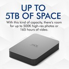 Lacie Mobile Drive 5tb External Hard Drive Portable Moon Silver Usb-c 3 2