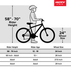 Huffy 24  Rock Creek Mountain Bike  Fits Riders 4 8  - 5 8   Gray  Adult  Men s